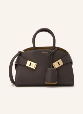 Ferragamo Schultertasche Hug Grainy braun