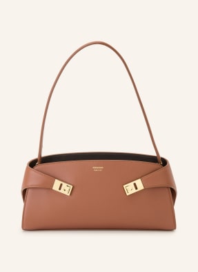Ferragamo Schultertasche Hug East West braun
