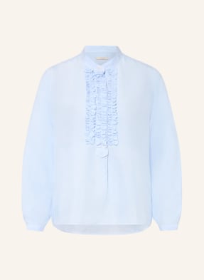 Lilienfels Blusenshirt Aus Seide Mit Rüschen blau