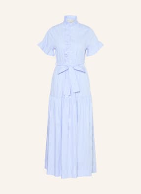 Neo Noir Kleid Nellie Mit Rüschen blau