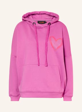 Miss Goodlife Mikina S Kapucí S Ozdobnými Kamínky růžová / neonově růžová