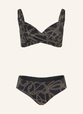 Charmline Bustier Bikiny Interlace Chains S Ovinutým Střihem černá / zlatá