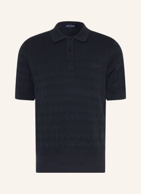 Fred Perry Pletená Polokošile tmavě modrá