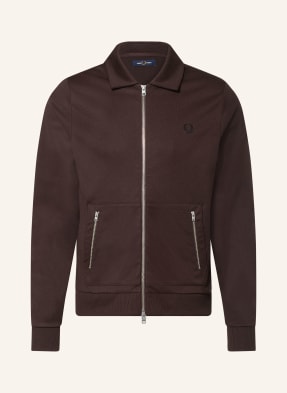 Fred Perry Bunda Na Trénink S Pruhy tmavě hnědá