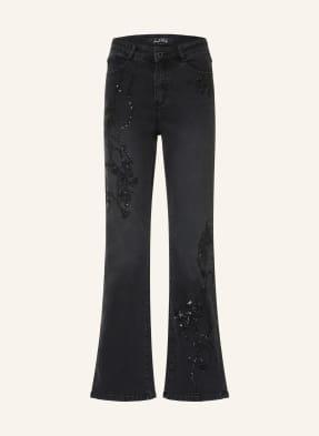 Joseph Ribkoff Flared Jeans Mit Pailletten schwarz