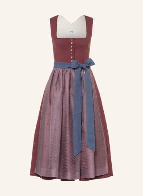 Grasegger Lněná Dirndl Brianna tmavě červená / modrá