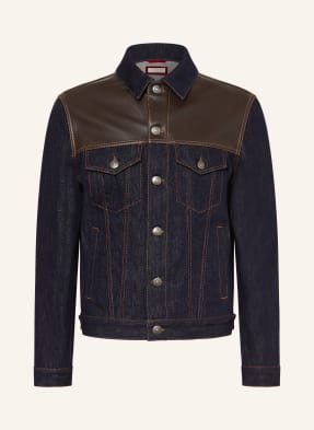 Brunello Cucinelli Džínová Bunda Z Kombinace Materiálů c9014 blu