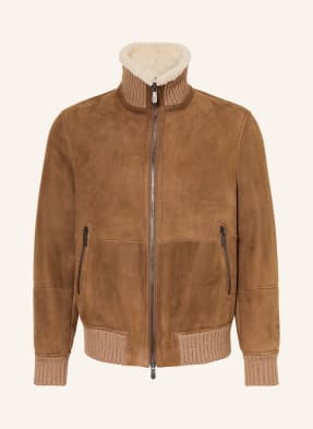 Brunello Cucinelli Lederjacke beige