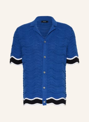 Reiss Pletená Košile Ciro Regular Fit modrá / bílá / černá