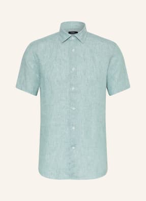 Reiss Košile S Krátkým Rukávem Holiday Slim Fit Z Lnu tyrkysová