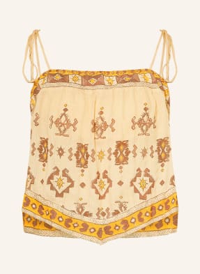 Ba&Sh Cropped Top Zeli S Třpytivou Přízí tmavě žlutá / hnědá / tmavě žlutá