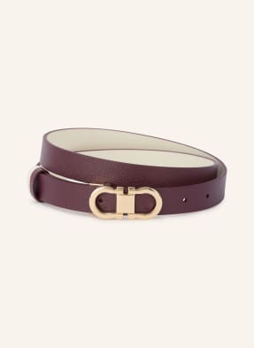 Ferragamo Kožený Opasek V Oboustranném Provedení tmavě červená / zlatá