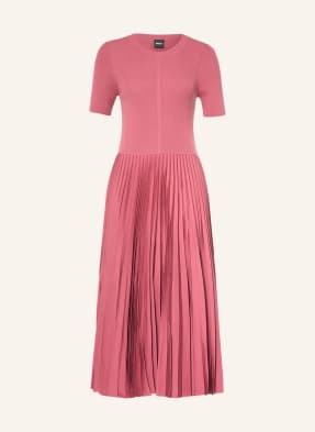 Boss Kleid Fadridi Im Materialmix Mit Plissees rot