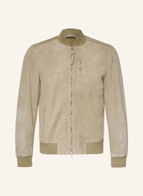 Allsaints Kožená Bunda Kemble světle hnědá
