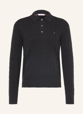 Tommy Hilfiger Strick-Poloshirt schwarz