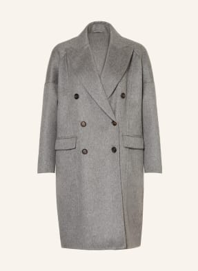 Brunello Cucinelli Cashmere-Mantel grau