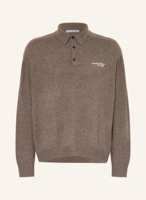 Acne Studios Pletené Polo Tričko černošedá