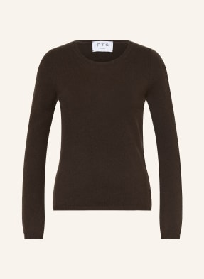 Ftc Cashmere Kašmírový Svetr tmavě hnědá