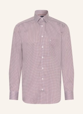 Olymp Košile Luxor Comfort Fit tmavě červená / olivová / bílá