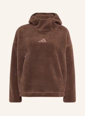 Adidas Terrex Fleecová Mikina S Kapucí Xploric Climawarm High Pile černošedá