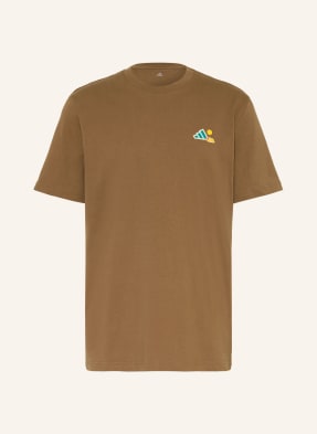 Adidas Terrex Tričko Terrex Camper Graphic hnědá / petrolejová / černá