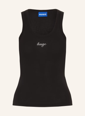 Hugo Top Damatank černá / bílá