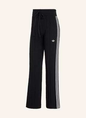 Adidas Originals Pletené Kalhoty Sst Wide Leg S Galonovými Pruhy černá / bílá