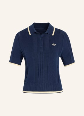 Adidas Originals Pletená Polokošile Cable Knit Cali tmavě modrá / bílá