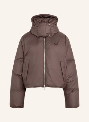 Adidas Originals Péřové Bundy Hooded Padded S Odnímatelnou Kapucí hnědá