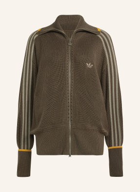 Adidas Originals Pletený Svetr Firebird hnědá / šedá / tmavě žlutá
