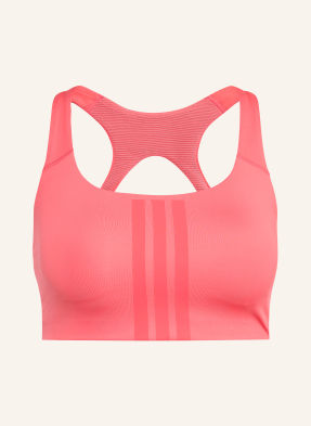 Adidas Sportovní Podprsenka Optime Workout 3-Streifen S Výřezem světle červená / růžová