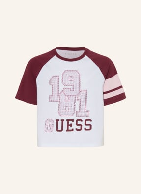 Guess T-Shirt Mit Schmucksteinen weiss