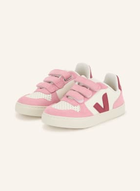Veja Sneakersy Small V-10 růžová / tmavě červená / bílá