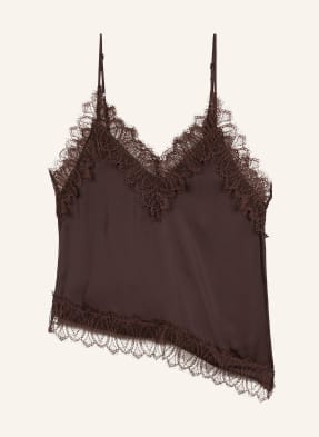 Luisa Cerano Blusentop Mit Spitze braun
