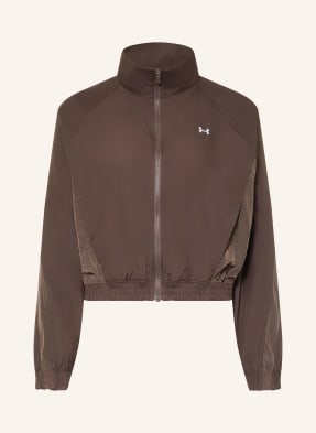 Under Armour Bunda Na Trénink Ua Icon Woven tmavě hnědá