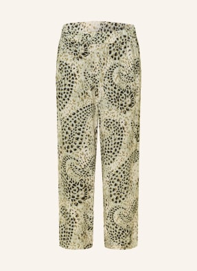 S.Oliver Black Label 7/8 Kalhoty světle zelená / khaki / černá