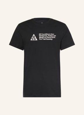 Nike Funkční Tričko Acg černá / bílá
