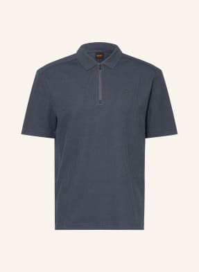 Boss Jersey-Poloshirt Ribnylon blau