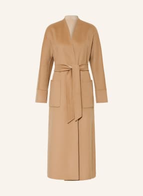 Max Mara Studio Dvoupostranný Vlněný Kabát Nodo velbloudí