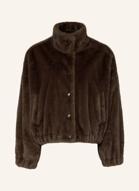 Weekend Max Mara Bunda Z Umělé Kožešiny Anemone tmavě hnědá