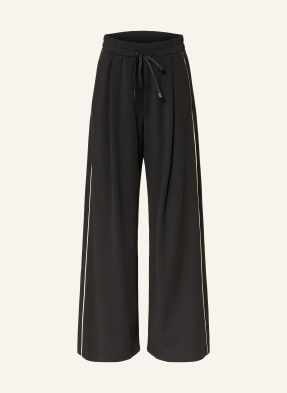 Weekend Max Mara Marlene Kalhoty Godezia Z Džerseju S Galonovými Pruhy černá / krémová