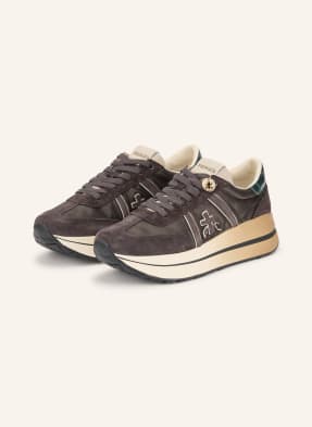 Premiata Sneakersy Bethcoin tmavě hnědá / béžová / tmavě zelená