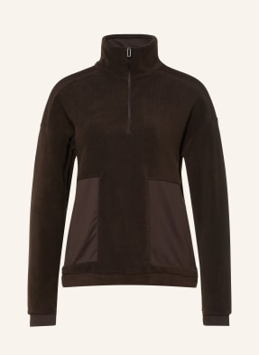 Jeanne Baret Fleecový Svetr S Kapucí Rochefort tmavě hnědá