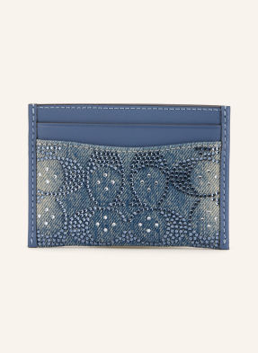 Coach Kartenetui Essential Mit Schmucksteinen blau