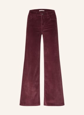 Levi's® Marlene Kalhoty 318 Shaping Wide Leg Z Manšestru tmavě červená