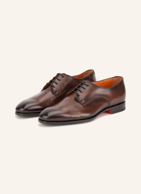 Santoni Šněrovací Boty Archer tmavě hnědá