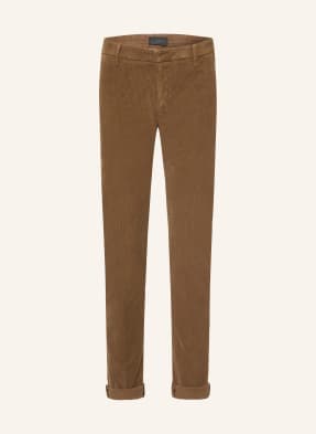 Dondup Kordové Kalhoty Gaubert Slim Fit tmavě hnědá