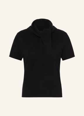 Mrs & Hugs Strickshirt Aus Cashmere Mit Abnehmbarem Schal schwarz