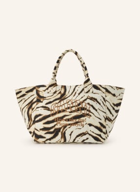 Ganni Shopper béžová / hnědá / černá