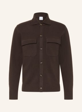 Eleventy Pletené Overshirt tmavě hnědá